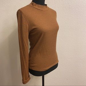 Aeropostale Striped Mock Neck Shirt